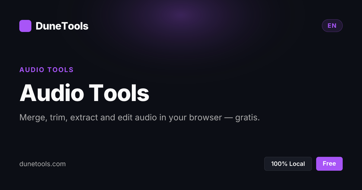 Audio Tools In Audio Tools | Professional Audio Editor Online | DuneTools