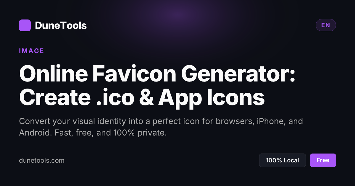 Favicon Generator Free – PNG/SVG to .ICO (2026) | DuneTools