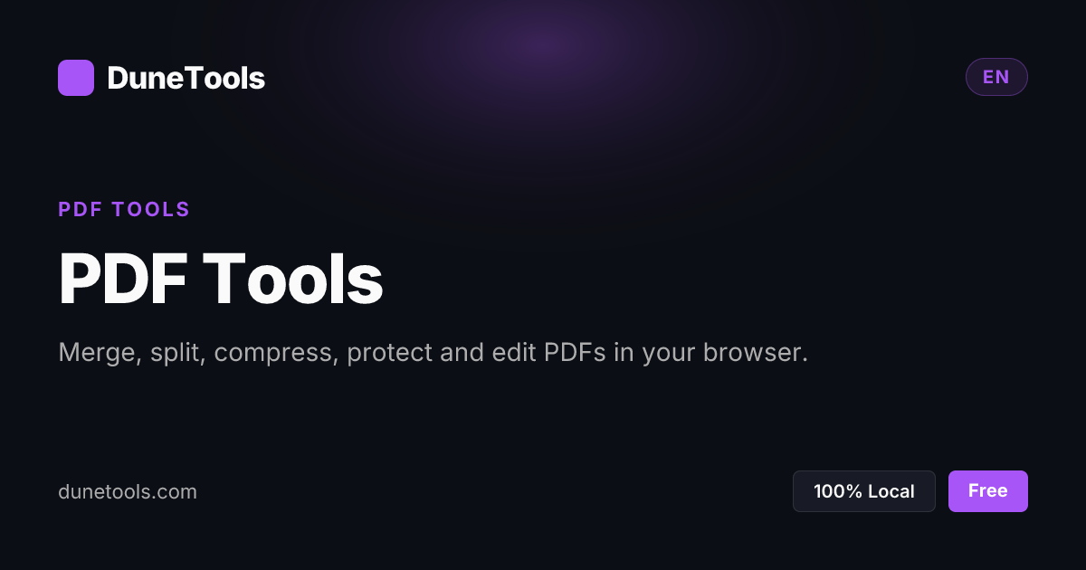 PDF Tools | Secure Online PDF Editor | DuneTools
