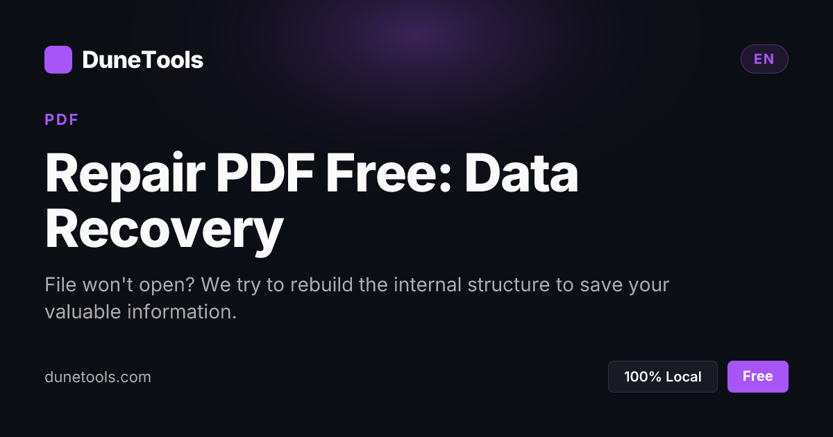 Repair PDF Online Free | Fix Corrupted Files - DuneTools